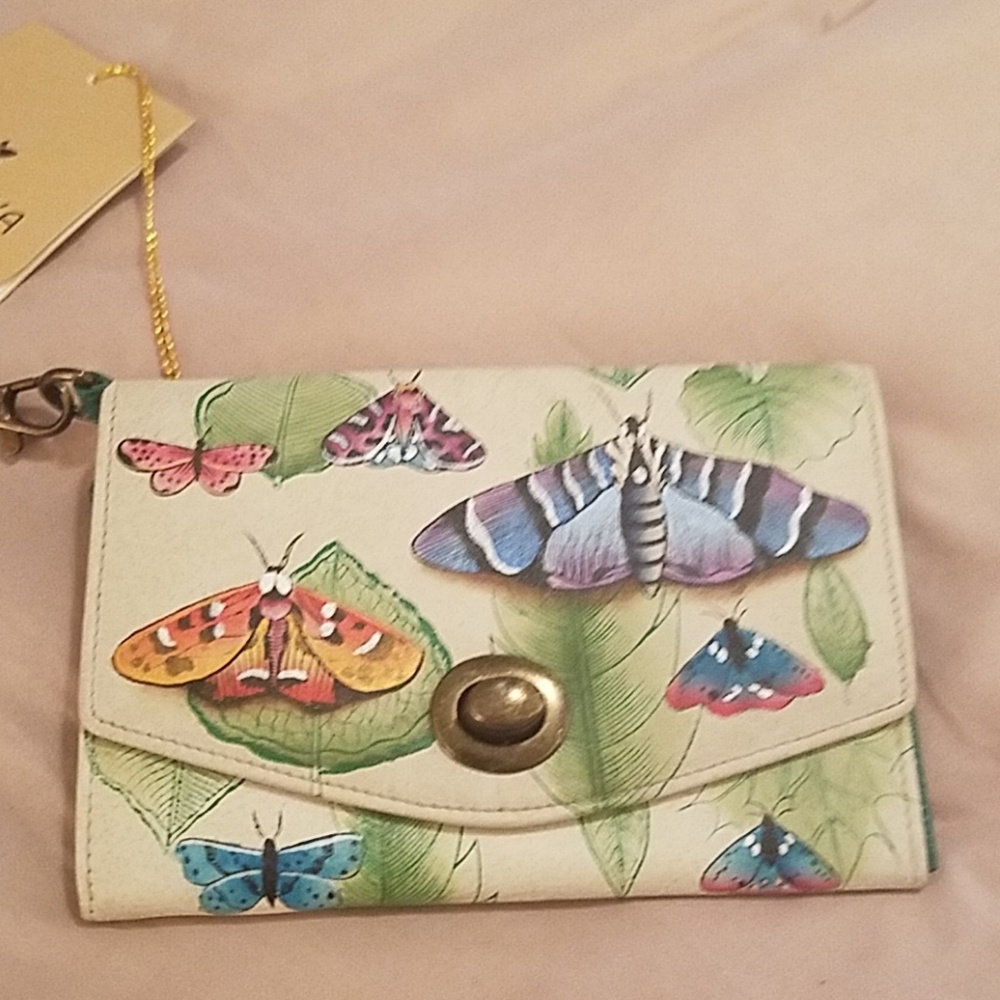 Anuschka hand painted leather wristlet